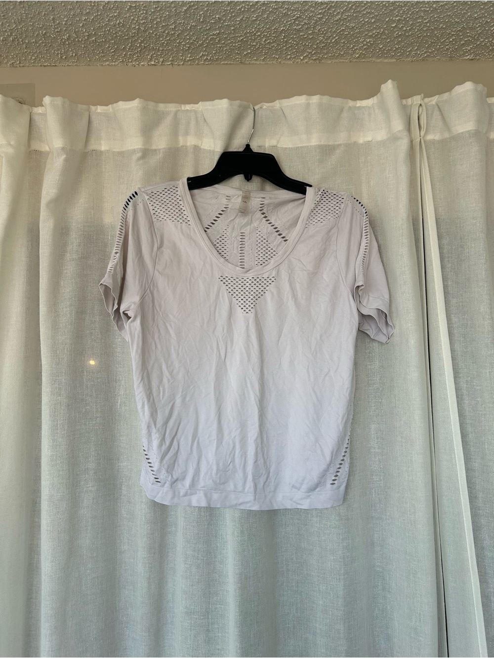 Varley White Short Sleeve Top with Eyelet Details